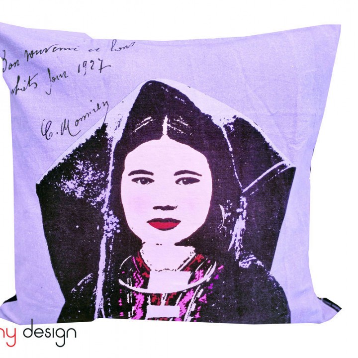 Cushion cover printed Vietnamese ethnic woman -Miss Lam